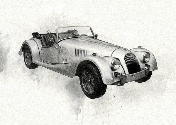 Vintage Retro Oldtimer Illustration — Stockfoto