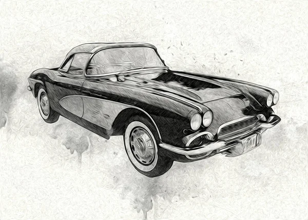 Vintage Retro Oldtimer Illustration — Stockfoto