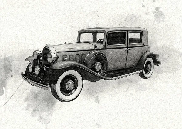Винтажный Ретро Классический Старый Автомобиль — стоковое фото