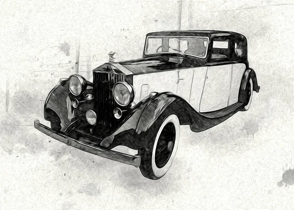 Vintage Retro Classic Ilustración Coches Antiguos — Foto de Stock