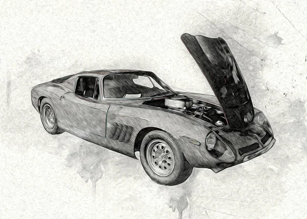 Vintage Retro Oldtimer Illustration — Stockfoto