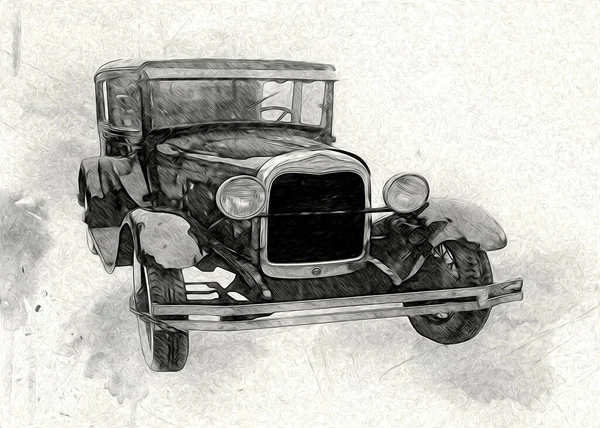 Vintage Retro Classic Ilustración Coches Antiguos — Foto de Stock