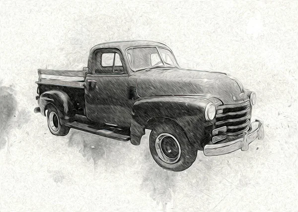 Vintage Retro Classique Vieille Illustration Voiture — Photo