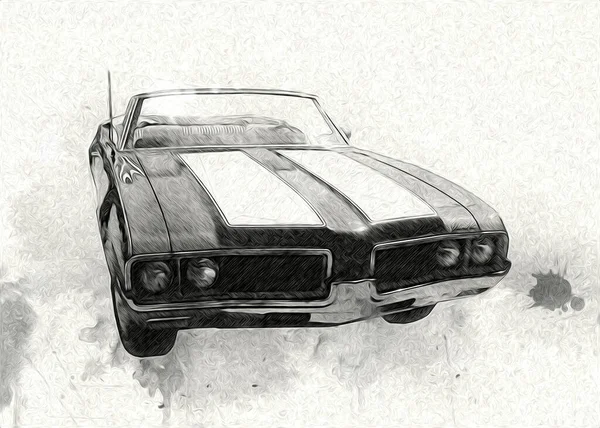 Ročník Retro Klasické Staré Auto Ilustrace — Stock fotografie