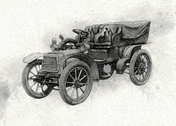 Vintage Retro Klassieke Oude Auto Illustratie — Stockfoto