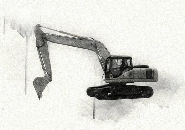 Excavator illustration color isolated art work