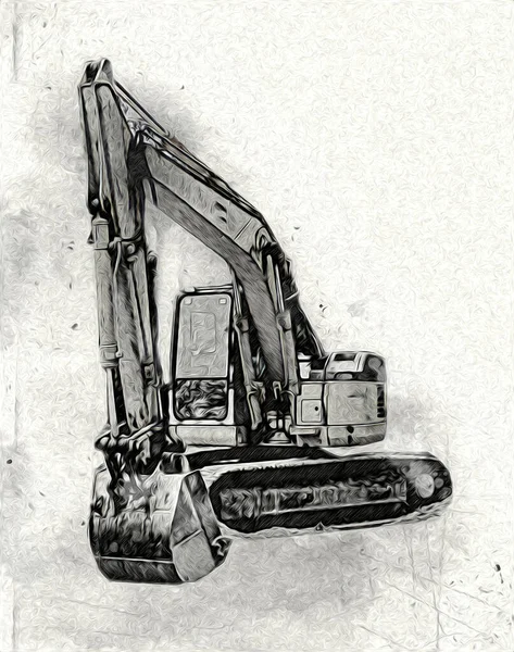 Excavator Illustration Color Isolated Art Work — Stock Photo, Image