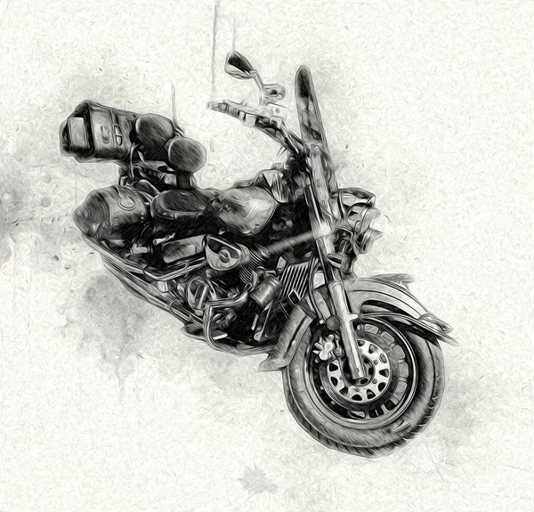 Motorrad Llustration Farbe Isoliert Kunst Vintage Retro — Stockfoto