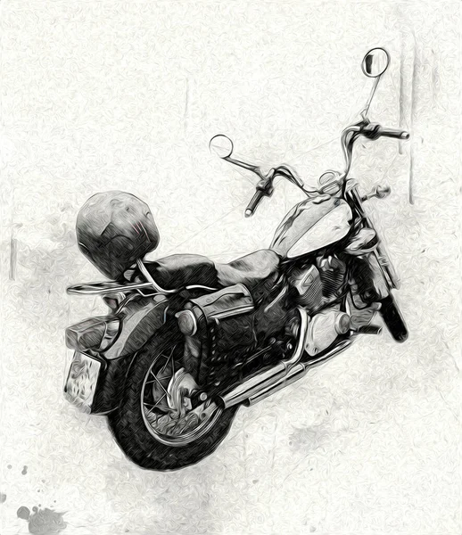 Motocykl Ilustrace Barva Izolované Umění Vintage Retro — Stock fotografie