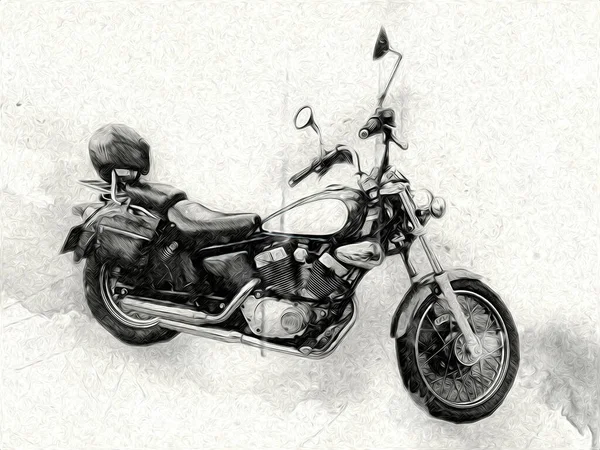 Motor Cycle Llustration Color Isolated Art Vintage Retro — Stock Photo, Image