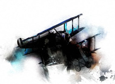 Beyaz arka planda izole edilmiş eski bir savaş uçağı.