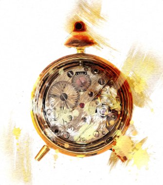 Eski antika klasik saatlerin eski kağıt arka plandaki tuşları.