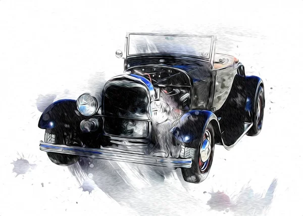 Vintage Retro Oldtimer Illustration — Stockfoto