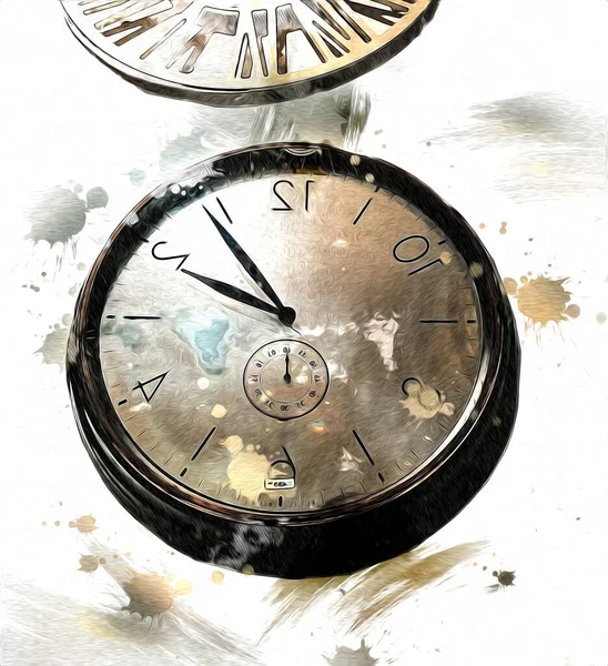 Dials Old Antique Classic Clocks Vintage Paper Background — Stock Photo, Image