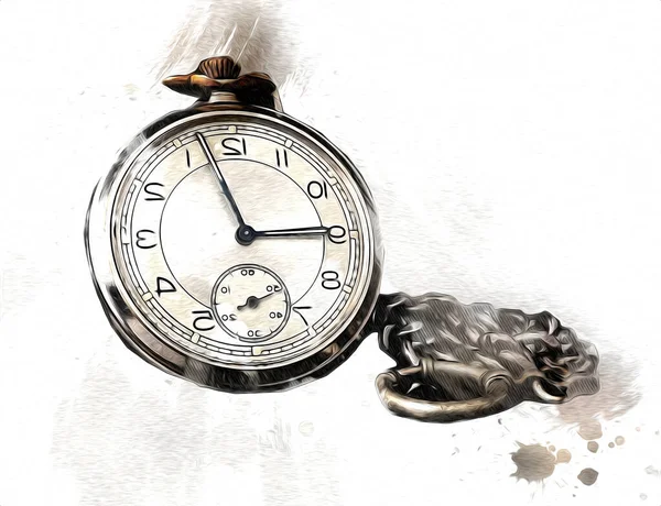 古旧经典时钟在复古纸背景上的拨号音 — 图库照片