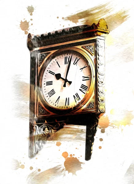 Dials Old Antique Classic Clocks Vintage Paper Background — Stock Photo, Image