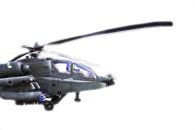askeri helikopter resim sanatı klasiği çiziyor