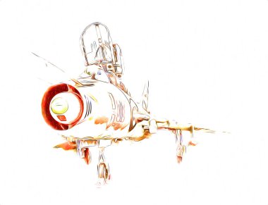 Amerikan savaş uçağı resim sanatı klasiği çiziyor.