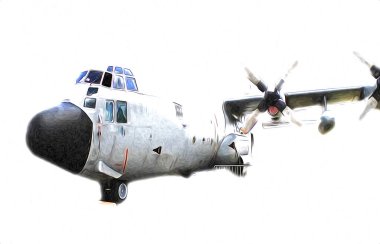 Amerikan savaş uçağı resim sanatı klasiği çiziyor.