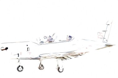 Amerikan savaş uçağı resim sanatı klasiği çiziyor.