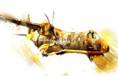 Amerikan savaş uçağı resim sanatı klasiği çiziyor.