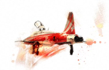 Amerikan savaş uçağı resim sanatı klasiği çiziyor.