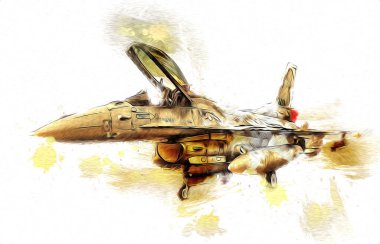 Amerikan savaş uçağı resim sanatı klasiği çiziyor.