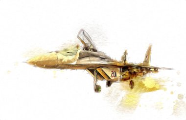 Amerikan savaş uçağı resim sanatı klasiği çiziyor.