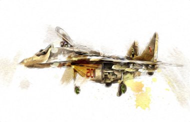 Amerikan savaş uçağı resim sanatı klasiği çiziyor.