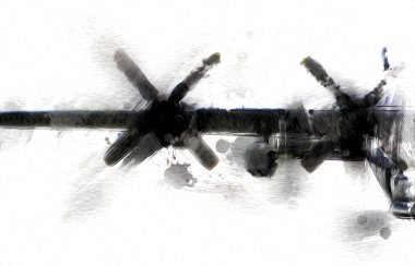 Amerikan savaş uçağı resim sanatı klasiği çiziyor.