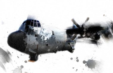 Amerikan savaş uçağı resim sanatı klasiği çiziyor.