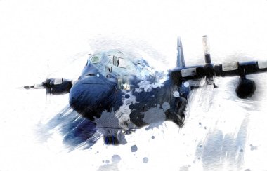 Amerikan savaş uçağı resim sanatı klasiği çiziyor.