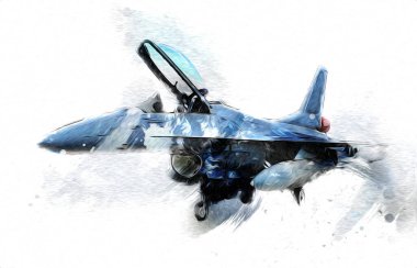 Amerikan savaş uçağı resim sanatı klasiği çiziyor.