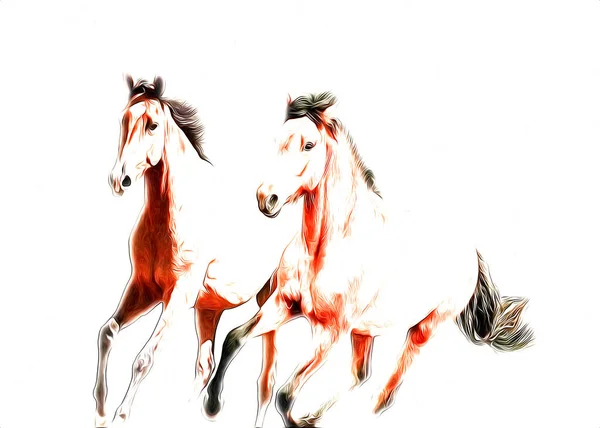 Colorido Caballo Arte Ilustración Grunge Pintura — Foto de Stock