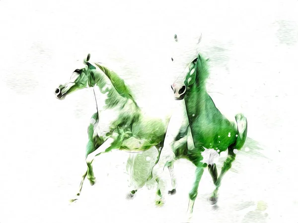 Colorful Horse Art Illustration Grunge Painting — Stock Photo, Image