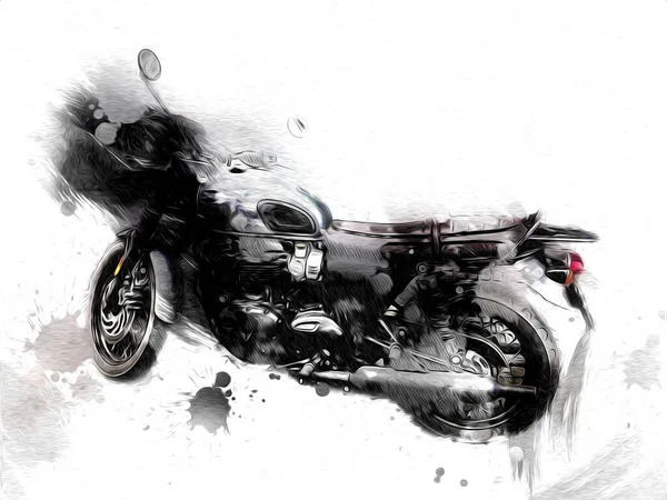 Motor cycle llustration color isolated art vintage retro