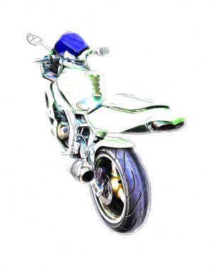 Motosiklet görüntüleme rengi izole edilmiş sanat antika retro