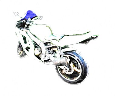Motosiklet görüntüleme rengi izole edilmiş sanat antika retro