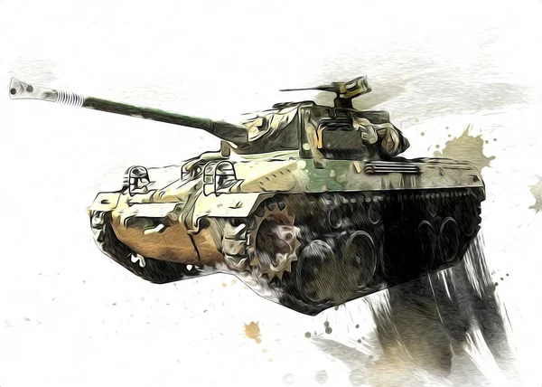Vinobraní Tank Izolované Kreslení Skica Umění Ilustrace — Stock fotografie