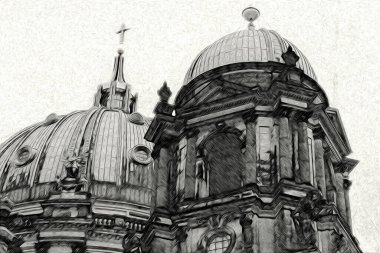 Berlin sanat eskizi çizimi eğlenceli tasarım antika retro