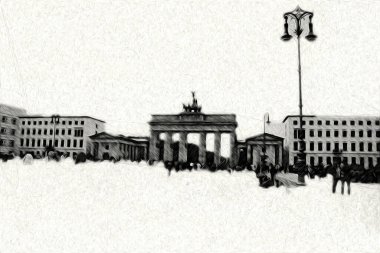 Berlin sanat eskizi çizimi eğlenceli tasarım antika retro