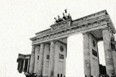 Berlin sanat eskizi çizimi eğlenceli tasarım antika retro