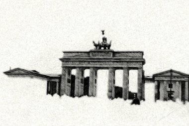 Berlin sanat eskizi çizimi eğlenceli tasarım antika retro