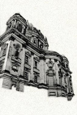 Berlin sanat eskizi çizimi eğlenceli tasarım antika retro