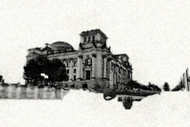 Berlin sanat eskizi çizimi eğlenceli tasarım antika retro