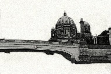 Berlin sanat eskizi çizimi eğlenceli tasarım antika retro