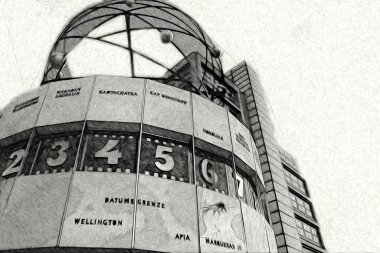 Berlin sanat eskizi çizimi eğlenceli tasarım antika retro