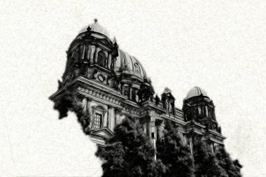 Berlin sanat eskizi çizimi eğlenceli tasarım antika retro