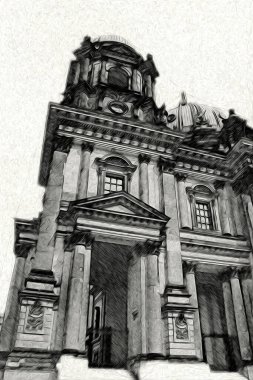 Berlin sanat eskizi çizimi eğlenceli tasarım antika retro