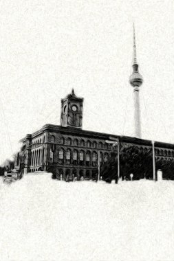 Berlin sanat eskizi çizimi eğlenceli tasarım antika retro